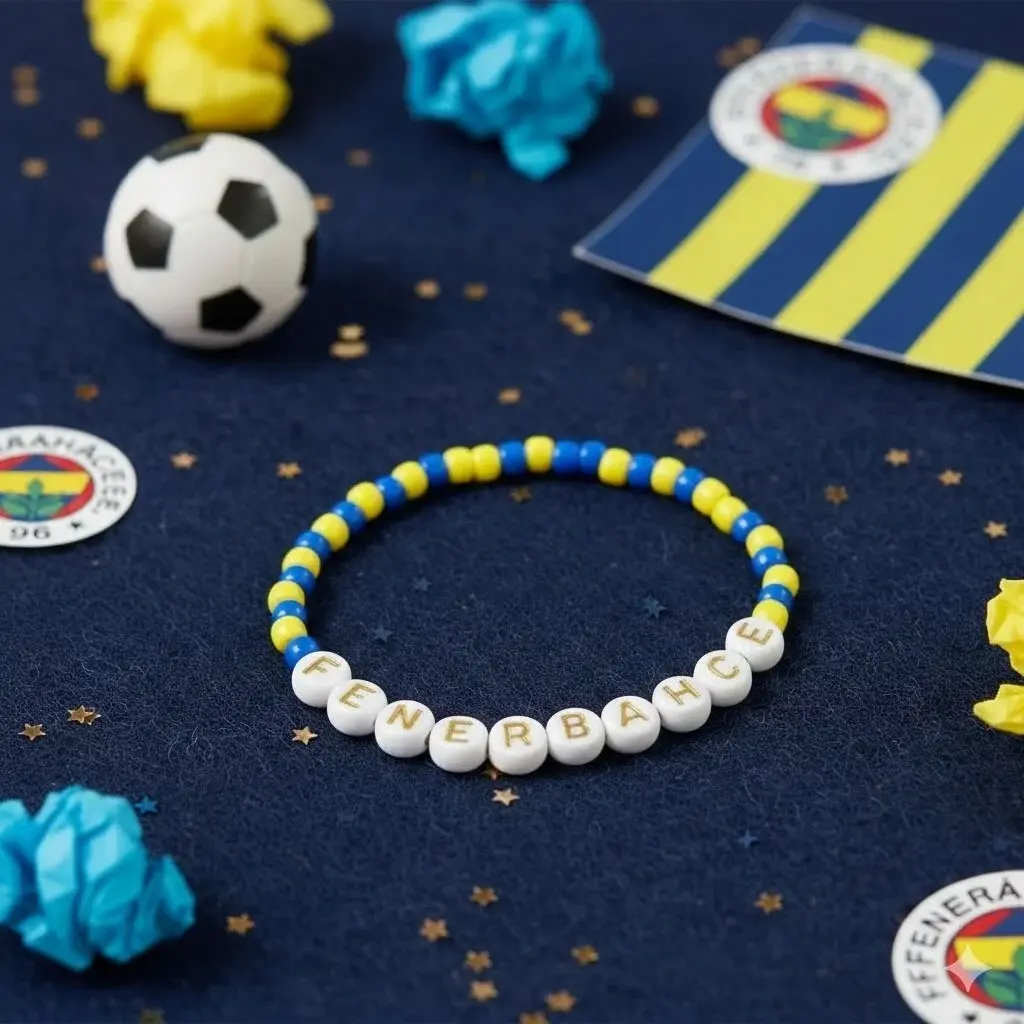 Takım Taraftar Temalı Ahşap Bileklik Fenerbahçe Yazılı