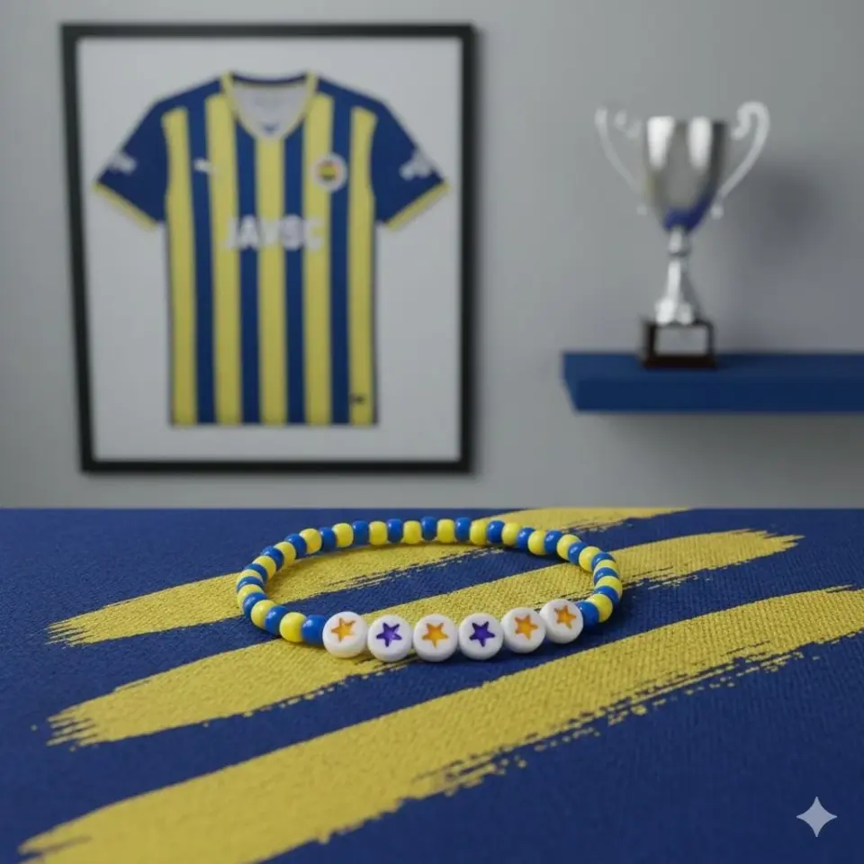 Takım Taraftar Temalı Ahşap Bileklik Yıldızlı