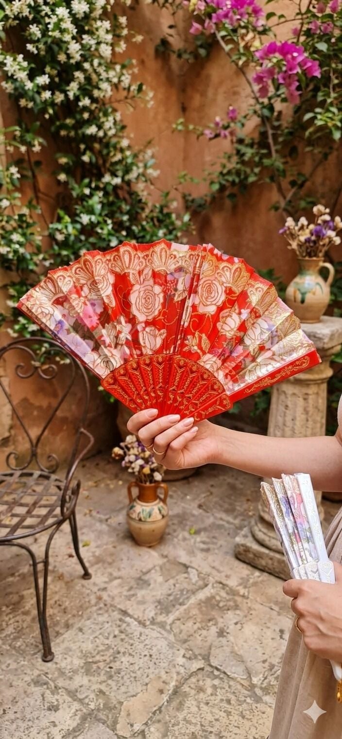 ''Çiçek Üstümde'' Tasarımlı Yelpaze