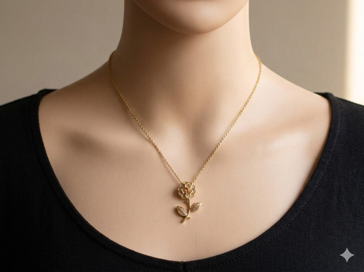 Işıltılı Gül Bahçesi Kolye