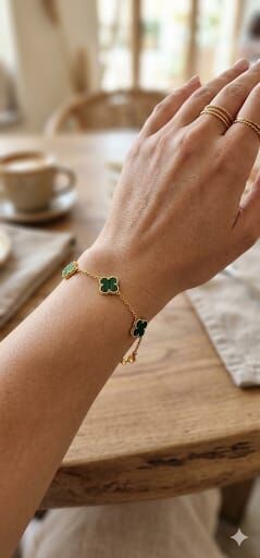 Yonca Figürlü Çelik Bileklik