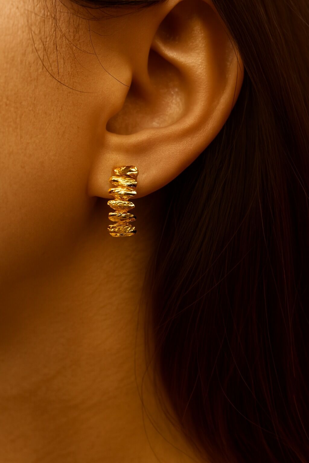 Sıralı İstiridye Figürlü Çelik Küpe