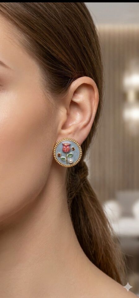 Antik Ruh: Çelik Sanatı Mavi Küpe