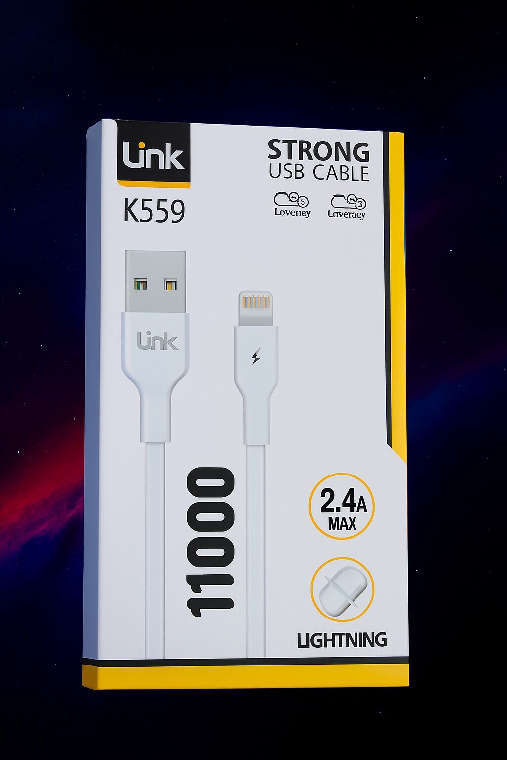 Link K559 Lightning Şarj Kablosu - 2.4A Hızlı Şarj - Beyaz