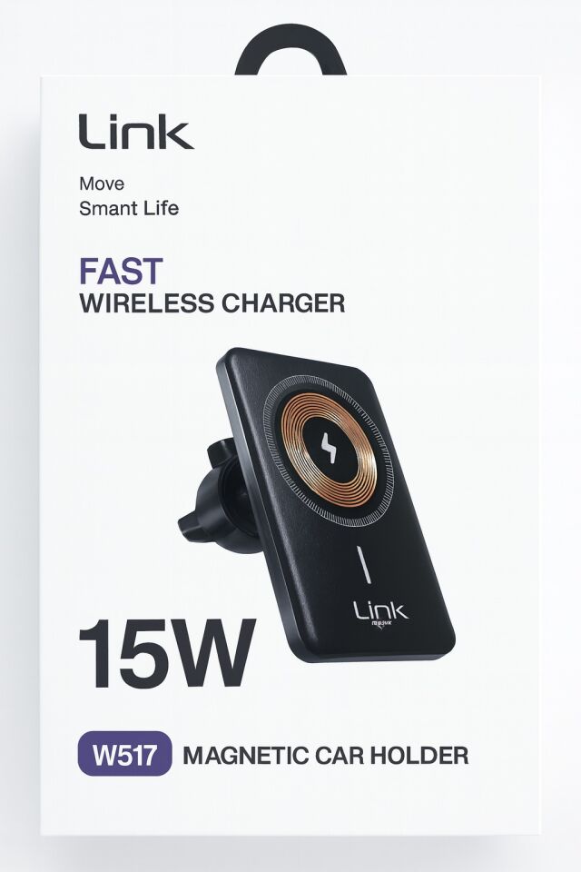 Link W517 Fast Wireless Charger, araç içi kablosuz şarj cihazı - Model: W517