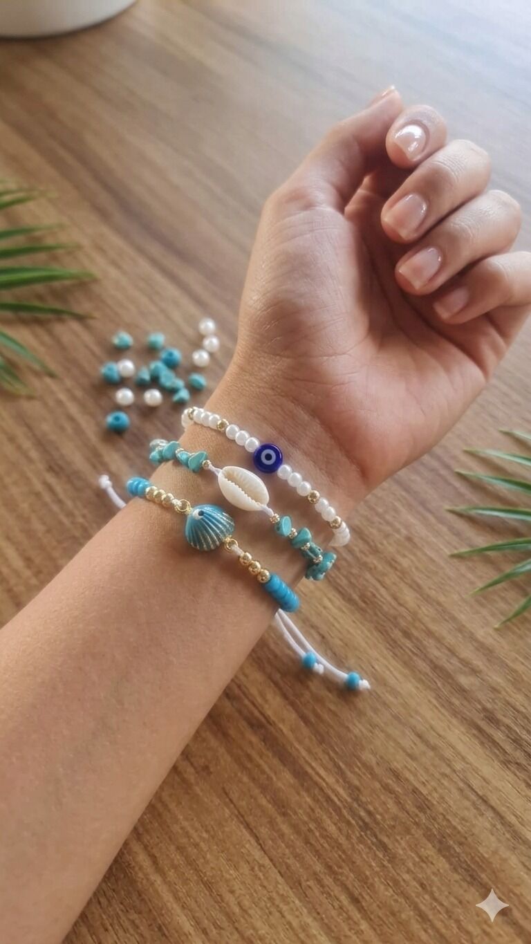 Sea Breeze – 3’lü El Yapımı Bileklik Seti