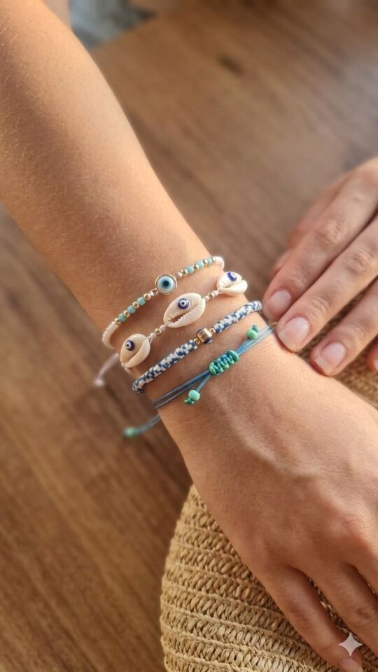 Blue Harmony – 3lü El Yapımı Nazar Bileklik Seti