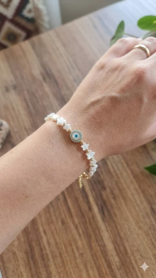 Stellar Eye – El Yapımı sedef Nazar Bileklik