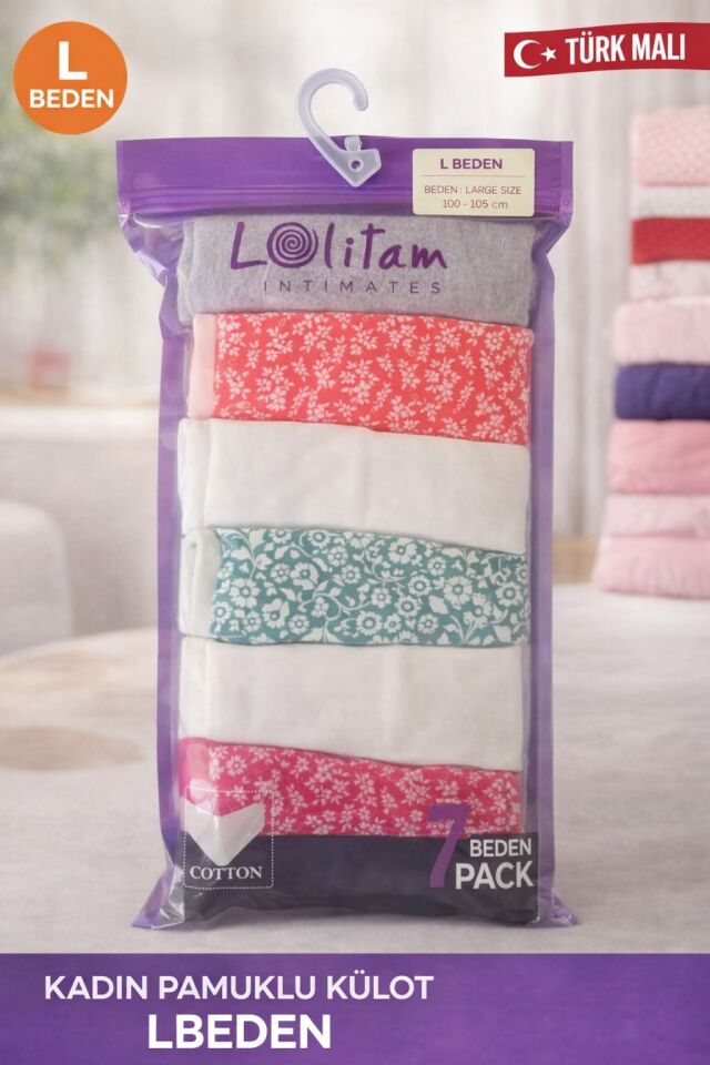 Lolitam Intimates – 7’li Kadın Pamuklu Külot Seti (L Beden)