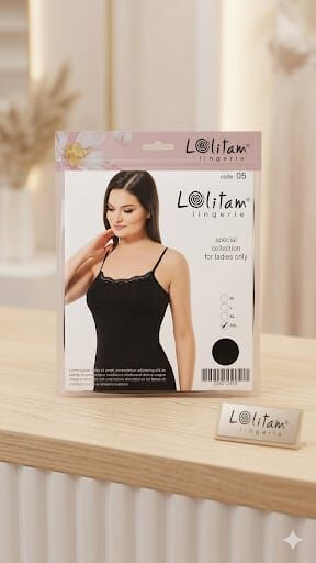 Lolitam Lingerie Basic Koleksiyon Kadın Atlet – Siyah (Model 05)
