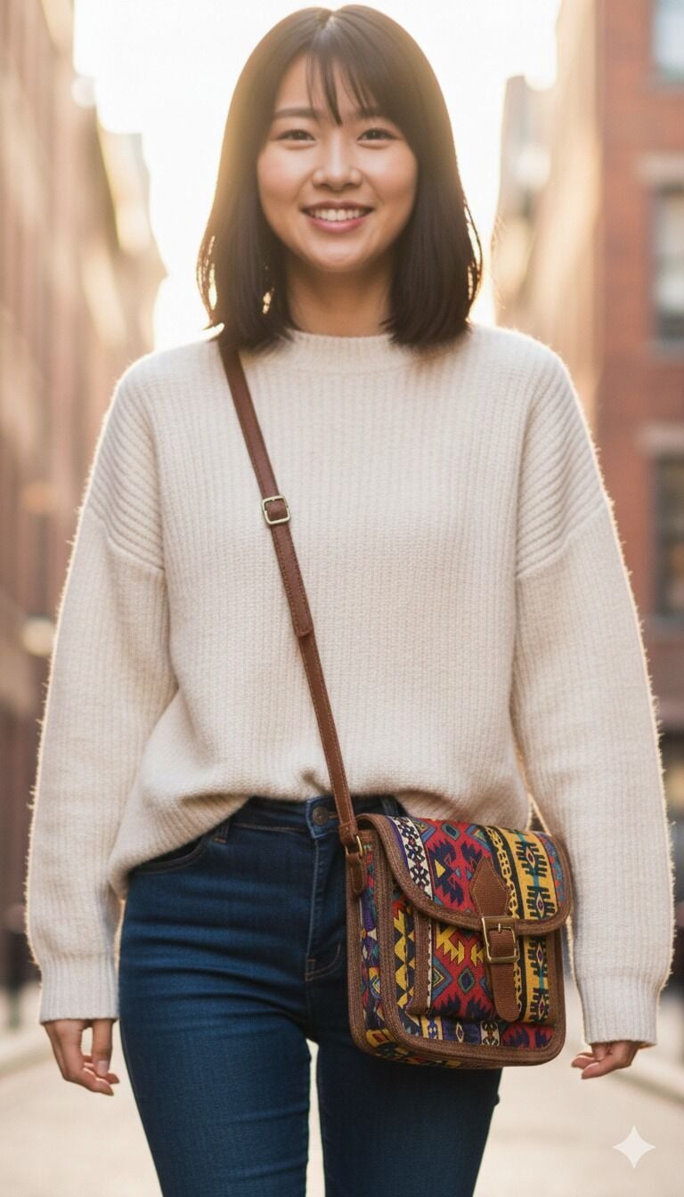 Geleneksel İran Motifli Omuz Çantası