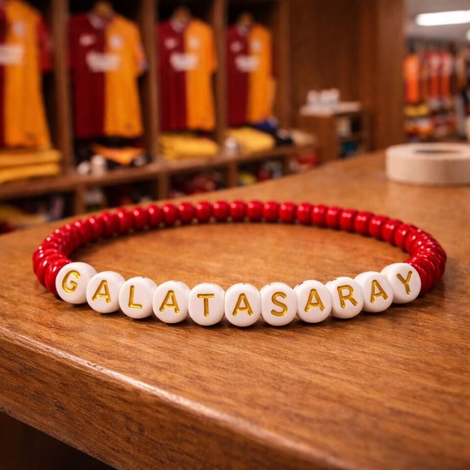 Takım Taraftar Temalı Plastik Bileklik Galatasaray Yazılı